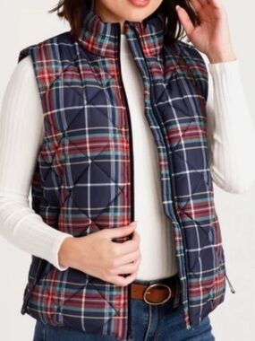 Vera Bradley Plaid Puffer Vest